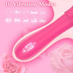 Clitoral G Spot Vibrator With 8 Vibration Modes, Powerful Soft Silicone Dildo Massager Vibrators For Anal Stimulation, Rose Sex Toys For Women