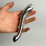 G-Spot Massage Dildo, Stimulate Wand Fetish Plug Solid Metal Curved Dual Ended Masturbation Sex Toy For Couple (A)