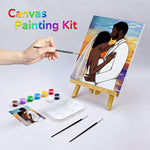 Couples Paint Party Kit Pre Drawn Canvas For Painting For Adults Paint And Sip Date Night Games Wedding Couple Art Set 8X10 In Girl Boy