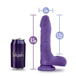 Au Naturel Bold Thrill 8.5 Inch Dildo With Suction Cup For Hands-Free Play - Soft Realistic Dual Density Flexishaft For G-Spot & Anal Stimulation - Adult Sex Toys For Women – Purple