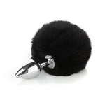 Small Anal Plug With Rabbit Bunny Tail, Sex Toys Butt Plug For Cosplay, Stainless Steel Anal Plug (Waterdrop Black)