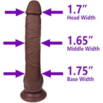 The Woodsman By - Realistic Dual Density Silicone Dildo, 8.5 Inch Insertable, 1.75 Inch Max Width (Dark Skin)