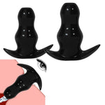 Hollow Anal Plug 2Pcs Set, Vagina Expander Tunnel Transparent Anus Dilation Dilator Bdsm Games, Butt Plugs Training Set, Use For Ass Tunnel Prostate Massager Sex Toys (Black)