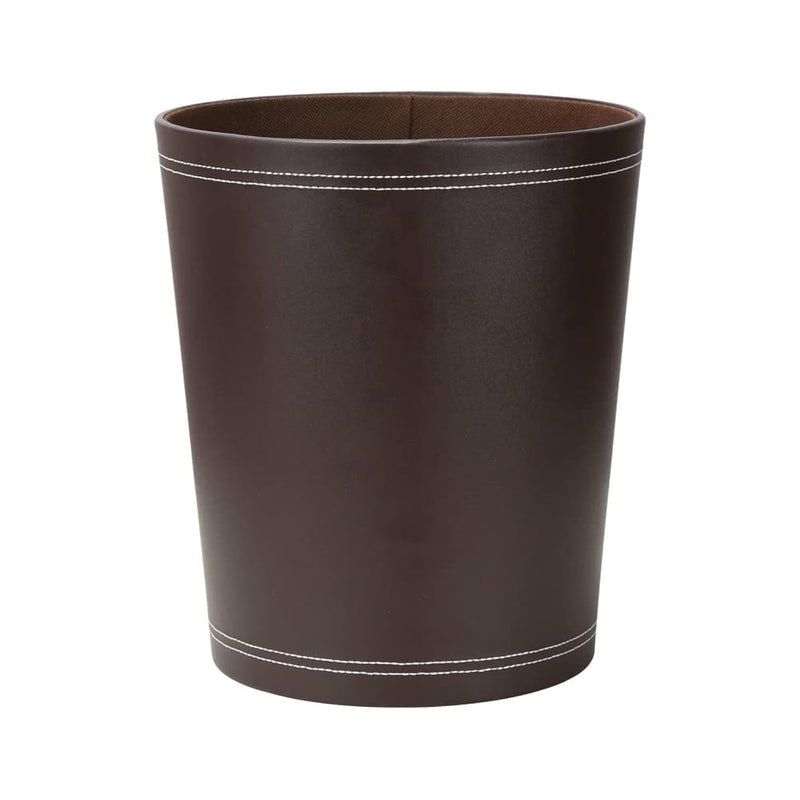 Classic Pu Leather Trash Can Wastebasket, Garbage Container Can For Bathrooms, P