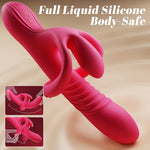 Thrusting Vibrator Sex Toys for Women - 3 Thrusting & 9 Vibration Modes G Spot Rabbit Vibrator Dildo, Rechargeable Silicone Adult Toy, Magnetic Charging Waterproof Sex Toy for Female Couples