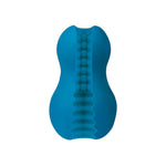 Mood - Exciter - Ultraskyn - Dual Texture Stroker - Narrow Side Has Massage Beads, Wide Side Has Thick Ribbing - Discrete - Male Masturbator - Blue