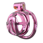 Colorful Resin Ventilated Breathable Chastity Cage - With Silicone Catheter (Rose Gold, M1)