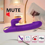Vibrator Thrusting Dildo For Women - G Spot Vibrator Clitoral Stimulator Sex Toys Thrusting Vibrator With 9 Vibration 7 Thrust Mode, Rabbit Vibrators Female Adult Sex Toy For Women And Couple (Purple)
