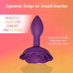 Open Roses Anal Plug, Silicone, Purple Rain Small