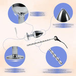 Electro Shock Prostate Massager Set With Controller And Urethral Sound Plug Electric Bdsm Toys For Men Anal Play Adult Products (L)