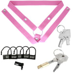 Male Chastity Cage Accessories Set, Anti-Off Chastity Device Pink Auxiliary Belt, Plastic One-Time Code Lock, Stealth Lock Chastity Lock Cylinder And Press-Lock Key For Men Sex Toys Cock Cage