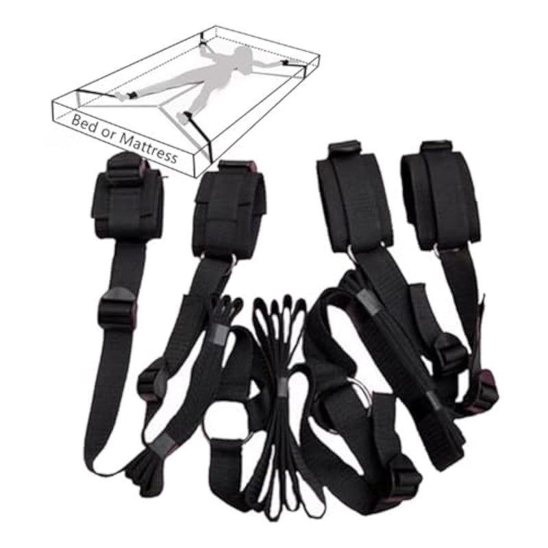 Sex Bondage Bdsm Kit, Under Bed Restraint Bondage Set With Hand Cuffs Ankle Cuff Bondage Collection,Adjustable To Fit All Beds,Sex Games Adult Sex Toys For Men Women Couples