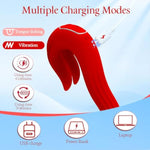 Rose Clitoral Stimulator For Women - Double Tongue Vibrator With 10 Licking & Vibration Modes, G-Spot Dildo, Ipx7 Waterproof, Abs+Silicone Adult Sex Toys For Her And Couples