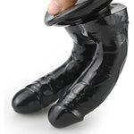 Realistic Penis Double-Ended Dildo G-Spot Stimulation With Suction Cup Double Dong Dildo Women Pleasure Wands Adult Sex Toys For Vaginal Anal Play (Black)