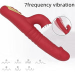 Vibrator Thrusting Dildo Sex Toys For Women - G Spot Vibrator Clitoral Stimulator,Anal Vibrator With 9 Vibration 7 Thrusting & Licking, Rabbit Vibrators Female Adult Toys & Games For Couple(Red)