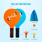 Paddle Ball Set, Outdoor Games For Adults And Family, Badminton Sets For Backyards Yard Game With 4 Rackets 4 Balls 8 Birdies, Beach Toys Pool Lawn Outside Park Camping Family Games Gifts