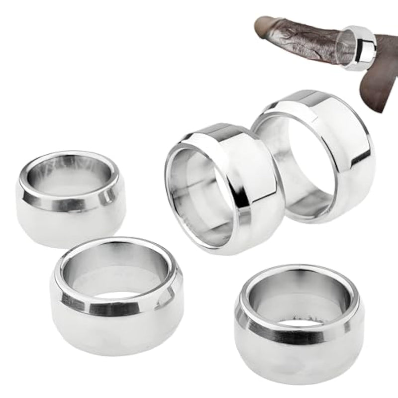 Metal Male Penis Cock Ring Metal Cock Penis Ring For Enhance Male Long-Lasting Erection Sex Toy 5Pcs