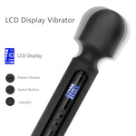 Adult Vibrator Wand with LCD Display and 10 Patterns, 4 Speeds for Clitoral Stimulation