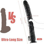 17.3 Inch Black Extra Long Dildo, Women Realistic Sex Toys, Soft Huge G-Spot Dildo Analdildo With Strong Suction Cup, Xxl Giant Dildo, Large Dildo Stimulator With Balls For Women/Men/Couples