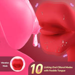 Tongue Vibrator Toys For Women Rose Sex Toy G Spot Vibrators Thrusting Dildos With 10 Licking & 10 Swing Vibration Modes Adult Rabbit Nipple Clit Stimulator Anal Toys For Female Couples Games