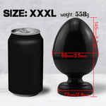 Black Color Egg-Shaped Anal Massager with Suction Cup for Adult Use, Available in 4 Different Sizes
