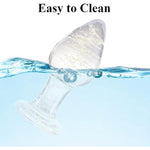 Luminous Glass Dildo,Crystal Anal Plug Anal Trainer Anal Expander Training Sex Toy