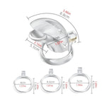Male Chastity Device Chastity Cage - Invisible Lock, Transparent Cock Cage With 3 Different Sizes Of Removable Rings And 2 Keys, Adult Sex Toys For Exercising Male Penis