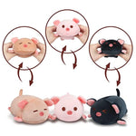 Pig Stuffed Animal Mommy 19.6” With 3 Pig Babies Plush,4 Pcs Cute Pig Plushie Pillow,Kawaii Plush Toys Soft Hugging Pillow For Kids Girls Boys Birthday Christmas(Pink Pig Family)