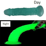Realistic Dildo Luminous GSpot Stimulator Dildo for Men and Women with Strong Suction Cup and Glowing Feature