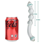 Glass Double-Ended Dildo 8.46Inch Clear G-Spot Dildo Pleasure Wand With Beads + 6.88 Inch Pleasure Wand Dildo Vaginal G-Spot Anal Play For Men Women