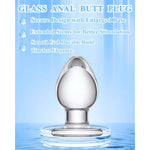 Huge Glass Anal Butt Plug Glass Trainer With Large Base - Glass Ball 2.56 Inch Diameter Butt Plug - Clear Anal Toys G Spot Stimulation Prostate Massager For Men Women Advanced