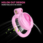 Chastity Cage For Men Cock Chastity Lock With 4Rings, Pink Resin Chastity Device For Male Penis Exercise Cage?Light And Unobtrusive 80G (Pink)