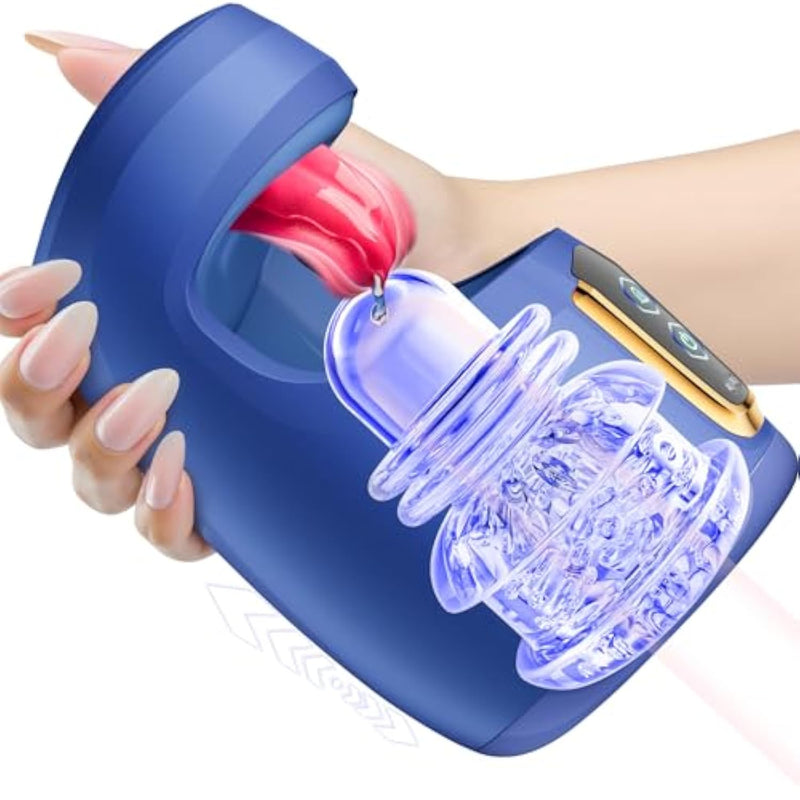 Male Masturbator Male Sex Toys - Sex Toy For Men With 10 Thrusting & 10 Real Tongue Licking Modes Blowjob Sex Machine Stroker For Training, Sex Toys Increase Endurance For Men Pleasure