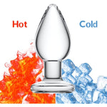 Glass Anal Butt Plug Glass Trainer With Large Base - Glass Ball 1.57 Inch Diameter Butt Plug - Clear Anal Toys G Spot Stimulation Prostate Massager For Men Women Beginner