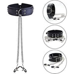 Nipple Clamps Adjustable Breast Clamps Breast Clip Leather Collar Choker Necklace Sm Nipple Clamps Necklace Chain Flirting Collar Breast Clip Bdsm Love Sex Toys For Women Adult Sex Toys