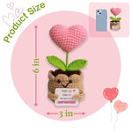 Hand-Crochet Heart Flower Doll (6.3" X 3.2") – Funny Positive Crochet Gift, Emotional Support Stuffed Animal, Inspirational Keepsake For Valentine’S, Anniversaries, Birthdays (Plan Love Grow Joy)