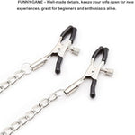 Silicone Ball Gag O Ring Open Mouth Gag Adjustable Strap Bondage Harness Restraints (Black W/Nipple Clamps)