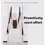 Door-Mounted Couples' Fitness Swing With Adjustable Support Straps - Ergonomic Design For Bedroom Exercise & Intimate Workouts - Soft Cushioned Seat Home Gym Accessory