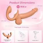 Strapless Strap-On G-Spot Dildo Vibrator - 360° Adjustable Double Ended Dildo G Spot Vibrator With 9 Vibrating Modes, Realistic Stimulator For Clitoral Anal, Adult Sex Toys For Women Lesbians Couples