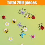 200 Pcs Mini Resin Ladybug, Butterfly & Bee Charms for Scrapbooking, Nail Art & DIY Crafts