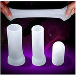 Penis Pump Silicone Sleeve Male Penis Extender Soft Silicone Protector For Male Sex Toys (Silicone Cap 3Pcs-9.5Cm)