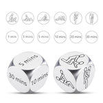 Funny Anniversary Steel Gifts Date Night Dice For Boyfriend Girlfriend Couples Anniversary Wedding Gift For Husband Wife Honeymoon Gift Engagement Gift For Him Her Steel Decision Dice 2Pcs
