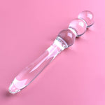 Glass Bead Anal Butt Plug?Crystal Double-Ended Penis Dildo G-Spot Pleasure Anal Butt Plug Stimulator Beginner