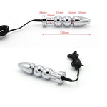 Small Metal Anal Bead Electro Shock Prostate Stimulator for Adults with Multiple Modes
