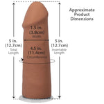 Doc Johnson The Realistic Dildo - 5 Inch ULTRASKYN Dong with Removable Vac-U-Lock Suction Cup - F-Machine and Harness Compatible Dildo - for Adults Only, Caramel