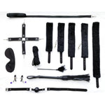 Sex Bondage Bdsm Kit Restraints,10 Piece Sets With Adjustable Handcuffs,Collar, Ankle Cuff,Blindfold,Feather Tickler, Nipple Clamps, Restraint Kits For Male And Female Couples, Adult Products,Black
