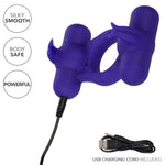 Silicone Rechargeable Triple Orgasm Enhancer Cock Ring Vibrator For Men - Se-1843-50-3