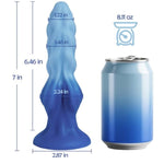 7 Inch Fantasy Monster Dildo, Horse Dragon Wolf Dildo, Thick Knotted Dildos With Suction Cup, Thrusting Dildos For G Spot Vaginal Anal Stimulation, Blue Silicone Adult Sex Toys For Women Men Gay Les
