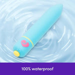 Excite Bullet Vibrator - 3.5 Inch Powerful Mini Massager - 10 Function Single Button Control Quiet Bullet Vibrator For Women – Waterproof & Travel Proof Adult Pleasure Toy – Blue