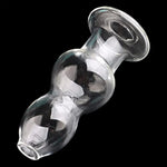 Crystal Calabash Shape Transparent Anal Plug Peephole Clear Hollow Glass Butt Plug Sex Toy(L)